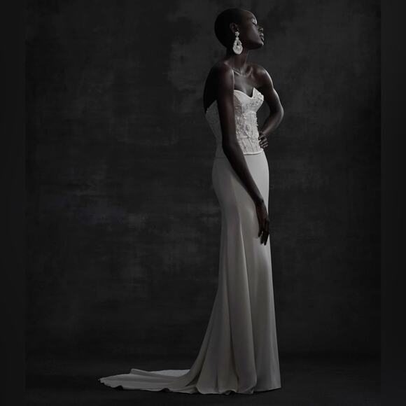 BHLDN Elegant Off-White Bustier Top Bridal/Wedding - Picture 1 of 9